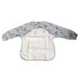 thumbnail image 2 of Long Sleeve Bib Baby Toddler Waterproof PU Leather Bib Reusable with Catch-all Pocket, 2 of 3