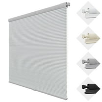 MiLin No Drill Cordless Cellular Shades Color-Matched No Tools Cellular Shades Honeycomb Design Blinds Shades for Window Room Office (Light Filtering Grey, 36" W X 48" H)