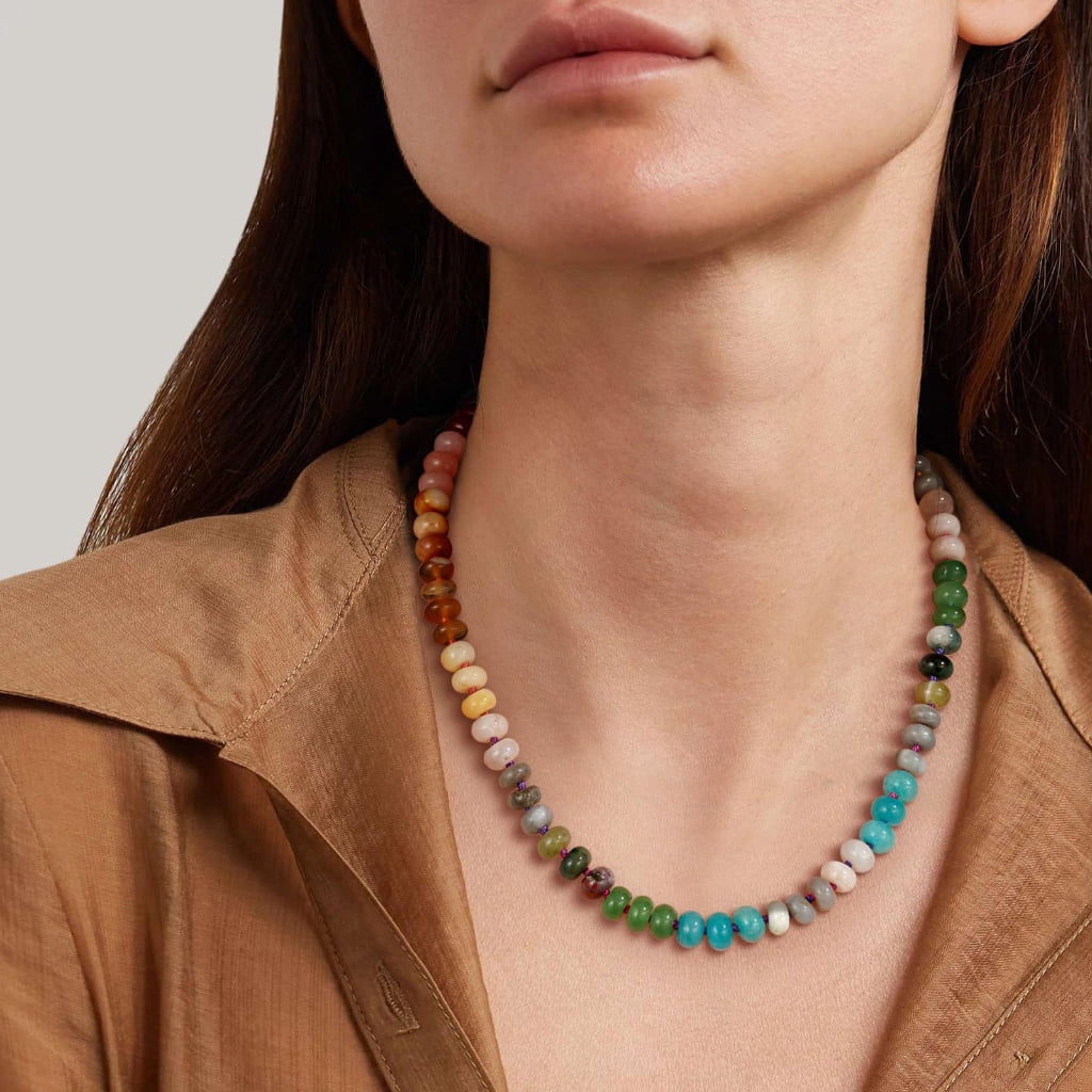 FENOHREFE Colorful Bead Necklace Handmade Necklace Adjustable Necklace Fashion Neck Jewelry Charm Necklace Present for Women