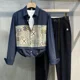 thumbnail image 5 of Camisas para hombre Camisa azul geométrica de gran tamaño para hombre Venta de alta calidad Lujo Nuevo en estilo coreano Moda 2024 con mangas Algodón I, 5 of 5