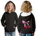 thumbnail image 2 of Spazoro Girls Hooded Sweatshirts, Printed Fashion Soft & Comfy Long Sleeve Fall Winter Tops for Girls Black Size 12 T, 2 of 5