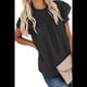 thumbnail image 1 of Blusas Casuales de Corta con Cuello Redondo, Encaje, Crochet y Pompones para Mujer, Color Negro, Talla M, 1 of 7