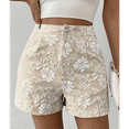 thumbnail image 4 of Women'S Floral Jacquard Shorts High Waisted Boho Summer Shorts with Pocket M, 4 of 8