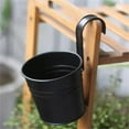 thumbnail image 5 of Weerihhol Large Metal Hanging Flower Pots Fence Hanging Planters Balcony Planters With Detachable Hook Multicolor Hanging Bucket For Indoor/Outdoor Decoration Wooden Flower Outdoor Large, 5 of 8