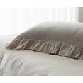 thumbnail image 3 of OctoRose French Flex Linen Ruffled Pillow Case Shames 4" Ruffle around Pillow Shames Overlay Enclosure at Back White or Nature Standard, Queen , King Sizes 1 Piece Per Order, 3 of 6