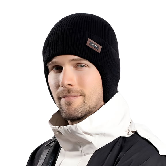 TELOLY Men's Winter Hat Lined Warm Knit Cap Unisex Cold Weather Ear for Outdoor Activities