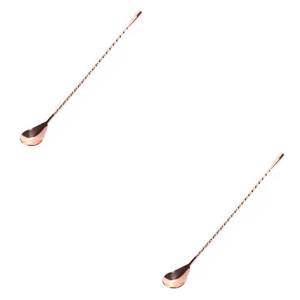 Kearding Cuchara de barra de acero inoxidable con mango largo, agitador en espiral, mezcla de mezcla, agitador, cucharas, utensilios de bar Type3 NO3
