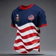 thumbnail image 5 of Zimjoy Men's 2026 USA Soccer Jersey Crewneck Short Sleeve United States Team Fan International Football Shirt Retro Streetwear Top Royal Blue L, 5 of 5