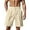 Beige@GC@, variant on CONZONE Mens Casual Suit Shorts Buttons Dress Shorts for Men Solid Color Lightweight Loose Fit Party Wedding Shorts With Pockets