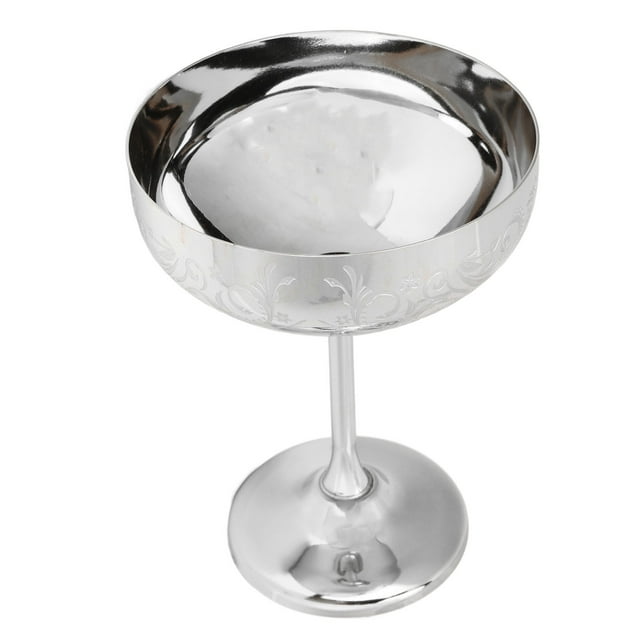 Red Wine Goblet, Decorative Metal Champagne Goblet Engraved Pattern For Bar Flower Ear Cup Mirror