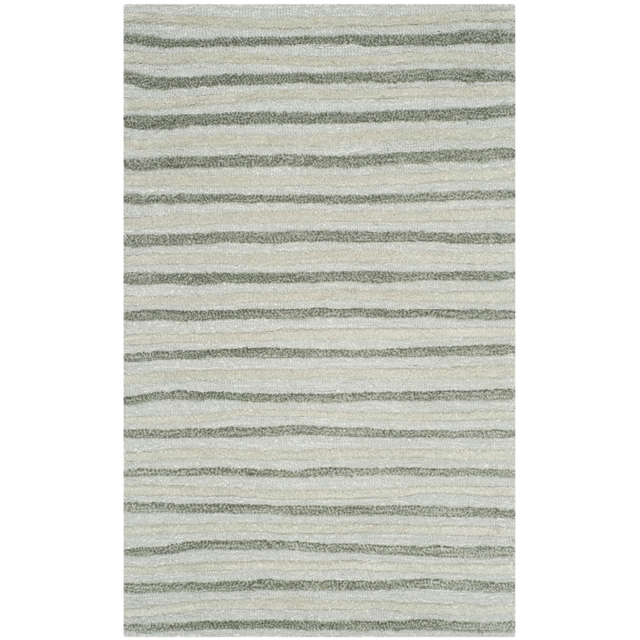 SAFAVIEH Martha Stewart Hand Drawn Stripe Area Rug, Nimbus Cloud Grey, 5' x 8'