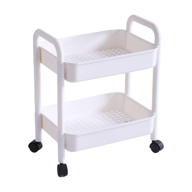 Organizers and Storage for Bedroom TwoLayer Trolley Floor Storage Rack, Kitchen, Bedroom, Bathroom, MultiFunctional, Mobile, Easy to Move Organization and Storage Bedroom