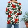 thumbnail image 2 of Cilsoka Fashion Blouses for Women, 3/4 Length Sleeve Womens Tops Crew Neck Vintage Floral Print Shirts Casual Loose Fit Basic Tunic Blouses, Graphic Trendy Tees, 2 of 5