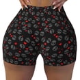 thumbnail image 2 of Honeii Love Valentine's skull Print Women's Workout Shorts, Gym Shorts for Active Wear, Sports Shorts,Women's Running Shorts,Quick Dry Athletic Shorts-X-Large, 2 of 8