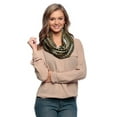 thumbnail image 1 of Peach Couture Knitted Chevron Multicolor Zigzag Infinity Loop Scarf Many Colors (One Size, Forest Green), 1 of 1