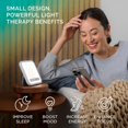 thumbnail image 2 of HappyLight Mini - Portable & Compact Light Therapy Lamp with 10,000 Lux, UV-Free, LED Light with Adjustable Brightness - Boost Mood, Enhance Sleep, & Focus - Small Sun Lamp for Winter Blues, 2 of 5