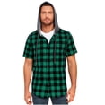 thumbnail image 2 of WIZUTIZ Short Sleeve Hoodies for Men Plaid Hooded Shirts Causal Button Down Hoody Tops Lightweight Comfort Summer Clothes, 2 of 5