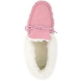 thumbnail image 6 of Snugrugs Womens Wool Lined Moccasin Slippers with Rubber Sole & Wool Cuff - Pink - US 5, 6 of 7