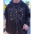 thumbnail image 5 of Rhinestones Spider Web Skeleton Print Black Y2k Goth Long-sleeve Full Zip Hoodies Oversized Jacket American Fashion Hot-selling, 5 of 6