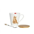 thumbnail image 4 of Pet Portrait White Porcelain Water Cup with Lid & Spoon - I Love Orange Tabbies, 4 of 7