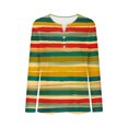 thumbnail image 4 of ZZwxWA 50 % de Réduction Mode Femme Décontractée Imprimés Bouton Manches Longues Col en V Blouse, 4 of 5