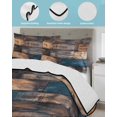 thumbnail image 4 of Quilts Twin Size, Vintage Wooden Soft Comforter Bedding Set for Bed, Farmhouse Retro Shabby Wood Lightweight Quilted Bedspread with Pillow Cover(2 Pieces) for All Season, 68x86 Inch, 4 of 6