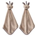 thumbnail image 2 of MesaSe 2 Pcs Mignon Dessin Animé Rabbit Tête Serviette Absorbante en Corail, 2 of 10