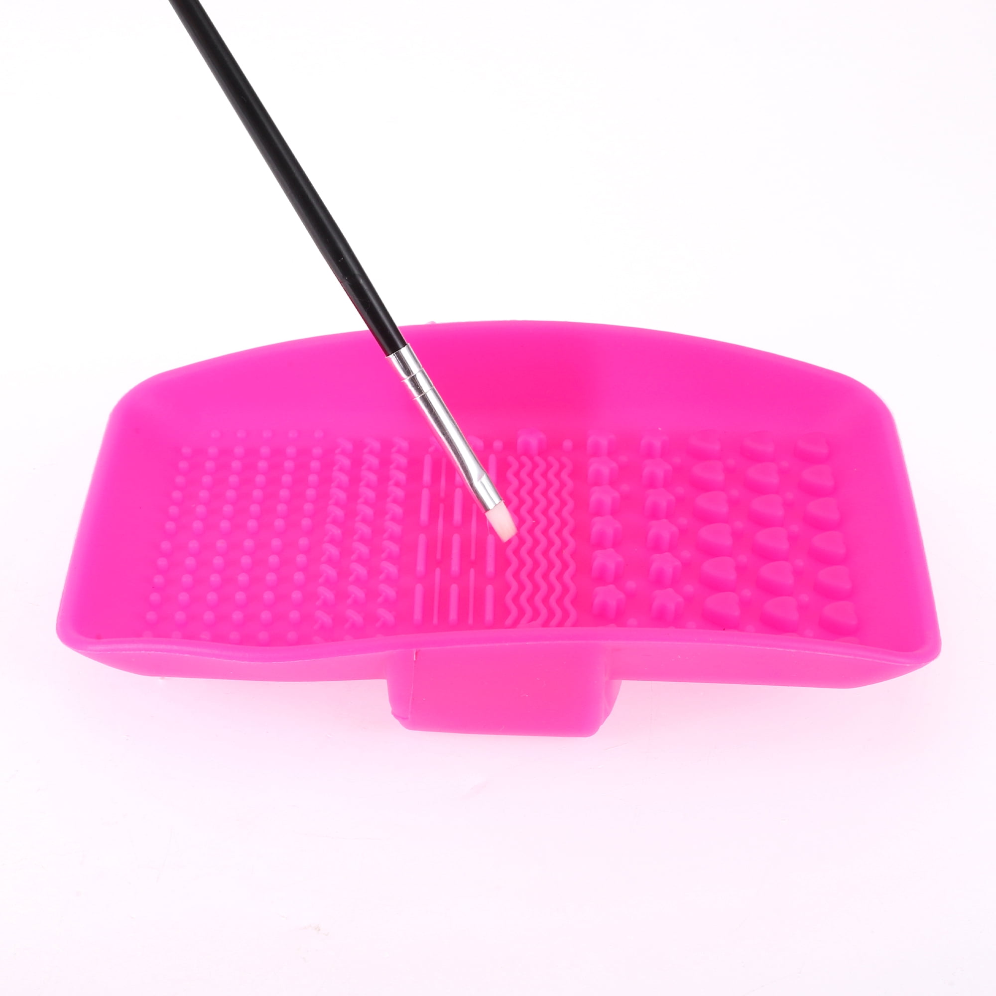 Unique Bargains 1Pc Square Makeup Sponge Brush Cleaner for Quickly Cleaning Rose Red
