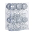 thumbnail image 2 of 24Pcs Silver Christmas Ball Ornaments, Shatterproof Clear & Glitter Gold Xmas Baubles, Christmas Tree Hanging Decorations for Wedding Holiday Party Home Decor, 2 of 6