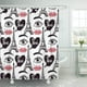 thumbnail image 1 of ABPHQTO Maquillaje rosa París Moderno de estilo cómico Torre Eiffel Tinta negra Blanco 80S 90S Belleza Cortina de ducha Cortina de baño 165x180 cm ABPHQTO PKNMT66x72Shower-13596, 1 of 2