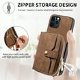 thumbnail image 5 of for iPhone 16 Pro Max Wallet Case, Crossbody Phone Purse with Card Holder for Women, Zipper PU Leather Carrying Cover Gift with Shoulder Strap Kickstand Anti-drop for iPhone 16 Pro Max - Brown, 5 of 10
