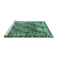 thumbnail image 2 of Ahgly Company Machine Washable Indoor Rectangle Persian Turquoise Blue Traditional Area Rugs, 8' x 10', 2 of 4