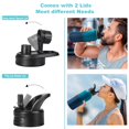thumbnail image 3 of Insulated Water Bottle, 32oz Vacuum Stainless Steel Metal Sports Water Bottles with Stickers, Straw & Spout Lid (2 Lids), Double Walled to Keeps Hot, 3 of 8