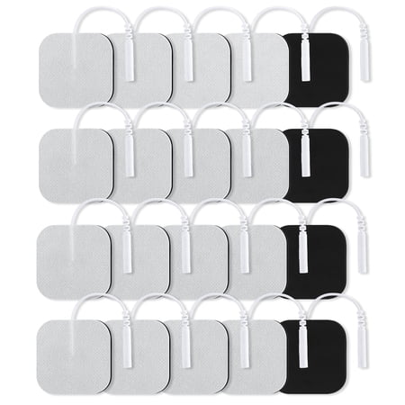 ROMYSE TENS Unit Electrode Pads, 20Pcs TENS Pads Replacement for EMS Massage, Pain Relief, 2x2 in