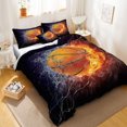 thumbnail image 3 of Move Over Basketball Fire Bedding Sets Full Black Sports Duvet Cover Set Basketball Fire Pattern Microfiber No Filling, 3 of 9