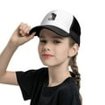 thumbnail image 5 of PAYOHTO Kids Black Horse White Photo Baseball Hat Back Adjustable Mesh Breathable Hats Black Trucker Cap Outdoor Fishing Sun Caps for Boys or Girls ages 4-10, 5 of 9