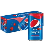 Angle View: Pepsi Cola Wild Cherry Soda Pop, 12 oz, 12 Pack Cans