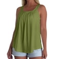 thumbnail image 2 of Women's Tank Tops with Built in Bra Womens Clothes Basic Tee Camisole Tops Halter Tops Sleeveless Tops Sports Yoga Shirts Padded Casual Loose Fitted Tank Tops Tunic Tops Shelf Bra Tank Army Green, 2 of 7