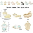 thumbnail image 2 of Light Gold Plated Alloy Pendants with Enamel Dairy Cow Mixed Color 32pcs/box, 2 of 5