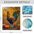 thumbnail image 3 of Diamond Art Kit for Adults, Rooster In Autumn Pumpkin Patch Diamond Painting for Adults Beginners, DIY Diamond Art Painting Kits, 5D Diamond Painting Crafts for Home Decor 12x16 Frameless, 3 of 7