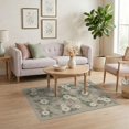 thumbnail image 3 of ODIKA 4'x6' Green Cream Sage Floral Bouquet Design Washable Area Rug Elegant Farmhouse Style with Leafy Accents for Bedroom, Reading Nook, Pet Friendly & Non-Shedding, 3 of 7
