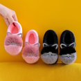 thumbnail image 5 of PINQI Unisex Child Indoor Slippers Kids Children's Boys Girls Fashion Shoes Cute Plush Shoes Indoor Home Warm and Cute Cotton Slippers for Indoor Outdoor(Black,1-2 Years), 5 of 9