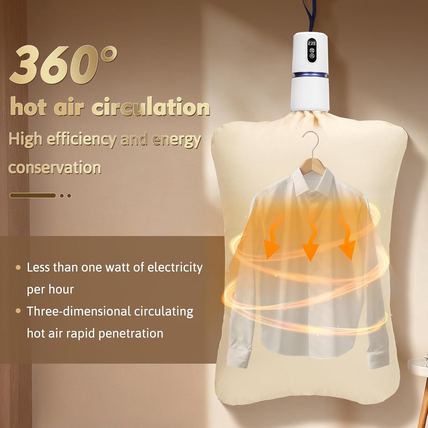 Cadancy Portable Clothes Dryer Mini Electric Drying Machine Compact Travel Garment Dryer with Timer for Baby Clothes Underwear Socks Dormitory Hotel Camping