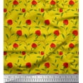 thumbnail image 1 of Soimoi Rayon Crepe Fabric Leaves & Strawberry Fruits Printed Craft Fabric by the Yard 46 Inch Wide, 1 of 3