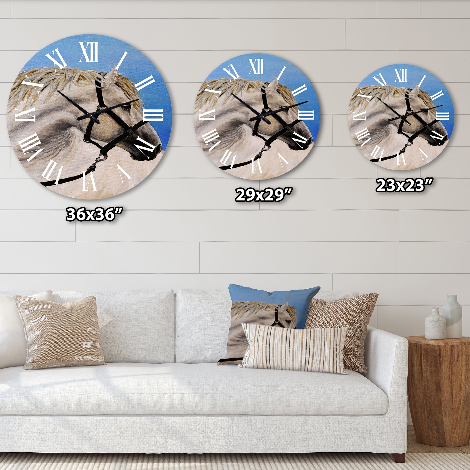 Designart 1 in Quartz Farmhouse Wall Clock