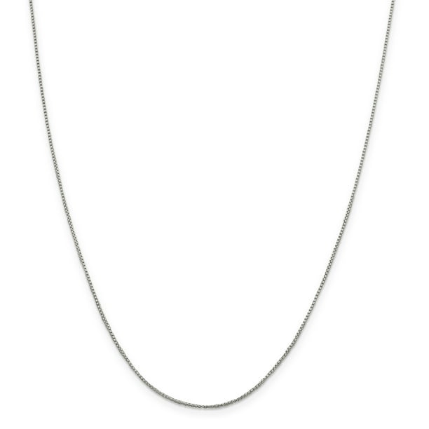 925 Sterling Silver 1mm Round Box Chain 18 Inch