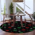 thumbnail image 3 of Black Christmas Round Area Rug 7Ft Washable Circle Rugs for Dorm Laundry Room, Xmas Snowflakes Pets Footprints Red Green Non-Slip Carpet Floor Mats Indoor Outdoor Carpet Runner Aesthetic Home Decor, 3 of 8