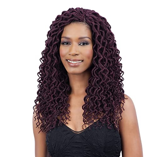 FreeTress 2X Soft Curly Lite Faux Loc Crochet Synthetic Braiding Hair (12", 1B)