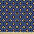 thumbnail image 2 of Ambesonne Geometric Fabric by the Yard Upholstery, Retro Style 80's Art, 5 Yards, Indigo and Multicolor, 2 of 5