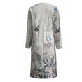 thumbnail image 4 of Robes pour Femmes Mode Décontractée Imprimée Col Boutonné Manches Longues avec Poches Noir L, 4 of 4